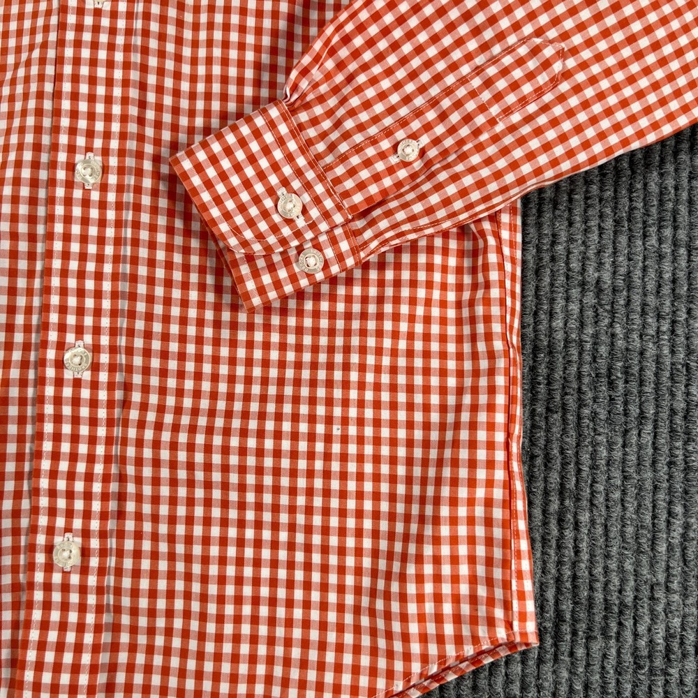 Brooks Brothers Shirt Boys XS Extra Small Orange Check Long Sleeve Button Down - Picture 5 of 13